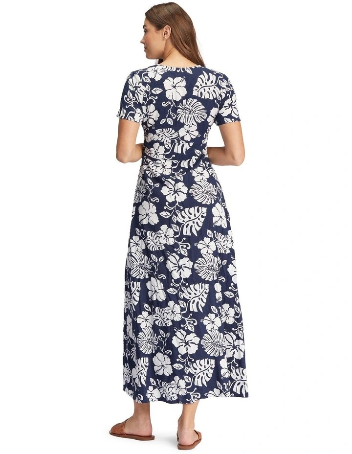 Ocean Echo Maxi Dress in Mood Indigo Heritage Floral image 2