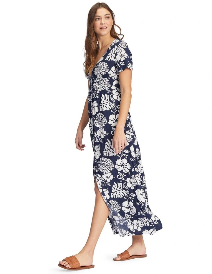 Ocean Echo Maxi Dress in Mood Indigo Heritage Floral image 3