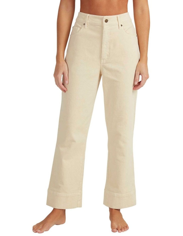 Jana Cord High Waist Corduroy Trousers In Beige