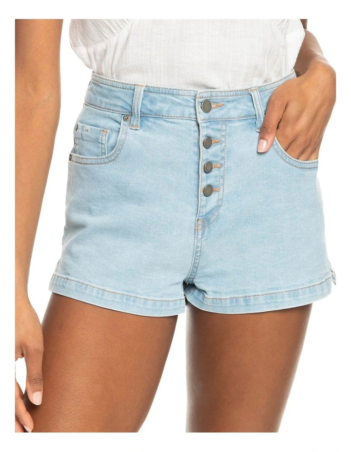 Holiday High Waist Denim Shorts in Blue image 1