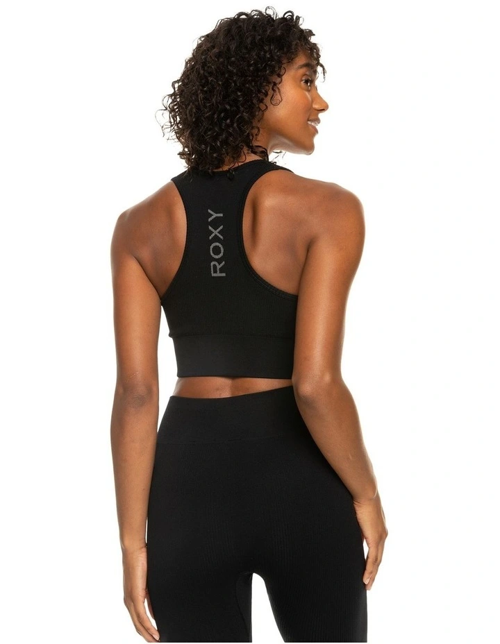 Leave A Little Love Sports Bra in Black image 2