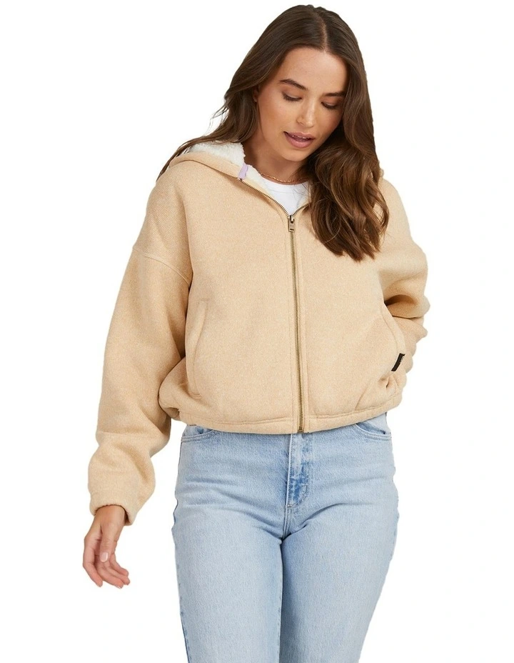 Spring Morning Zip-Up Hoodie in Beige image 1