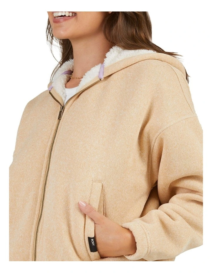 Spring Morning Zip-Up Hoodie in Beige image 4