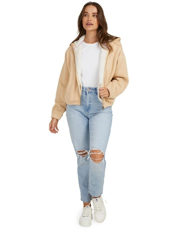 Spring Morning Zip-Up Hoodie in Beige image 5