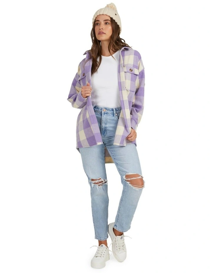 Check The Swell Overshirt in Purple Multi image 4
