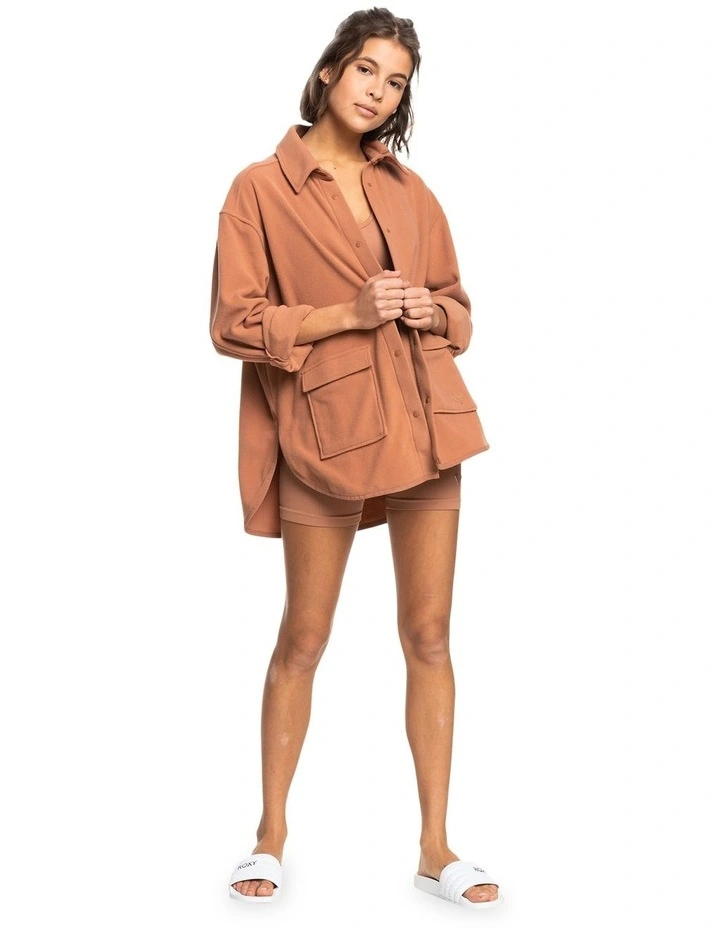 Tech Fleece Fleece Overshirt in Brown image 3