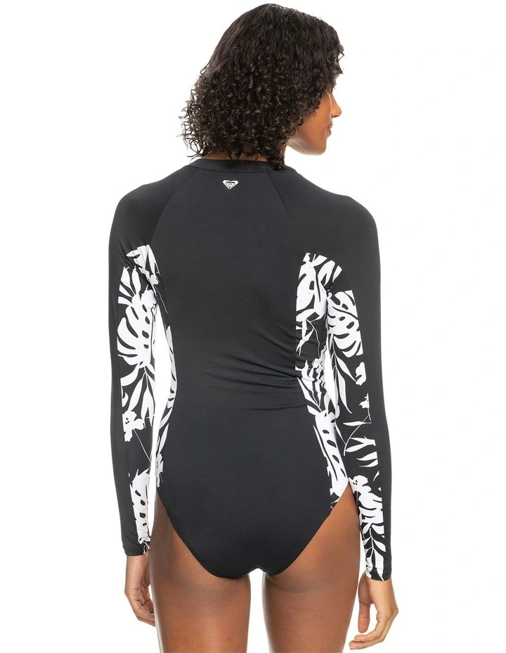 Onesie Long Sleeve One Piece Swimsuit in Black image 2