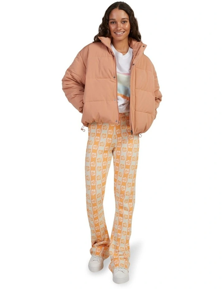 New Age Cropped Puffer Jacket in Brown image 5