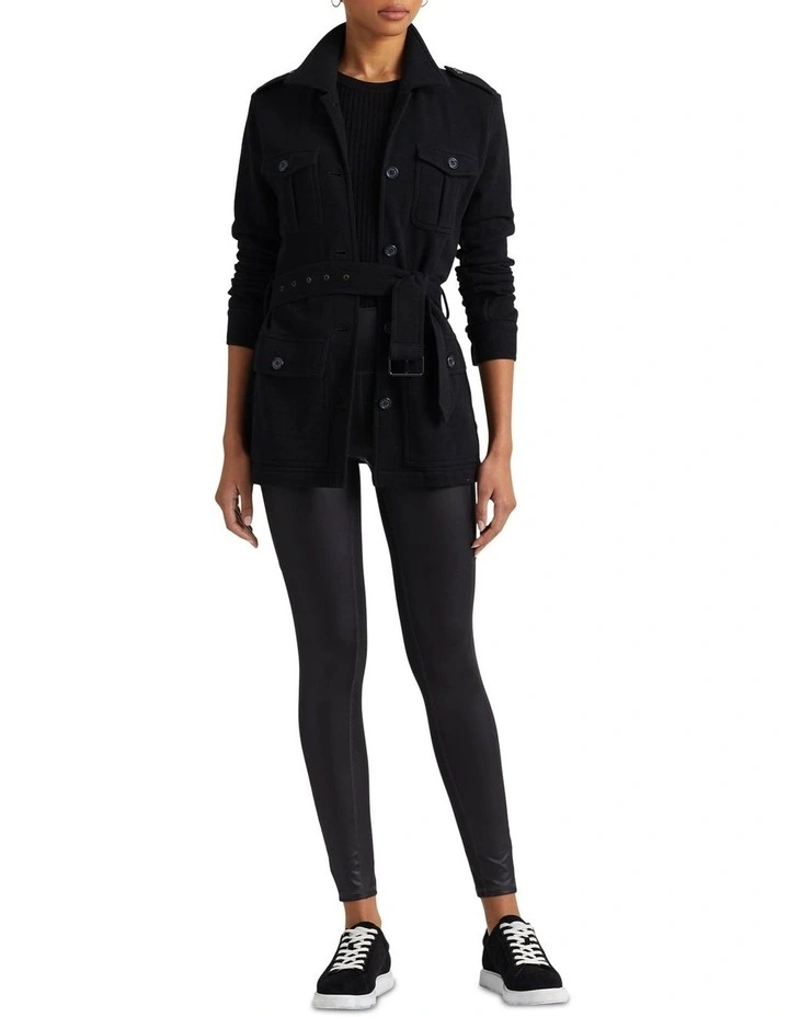 Coated Jersey Legging in Black image 3