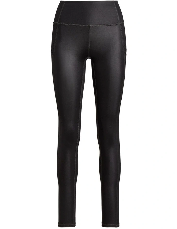 Coated Jersey Legging in Black image 4