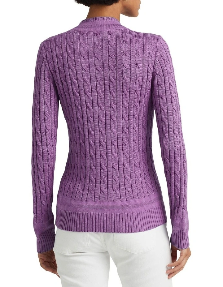 Cable-Knit Cricket Sweater in Purple image 2