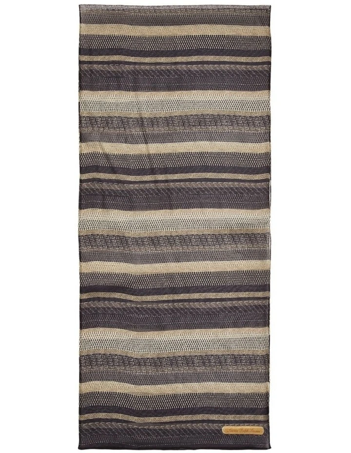 Emily Striped Crinkle Chiffon Scarf in Black Multi image 2