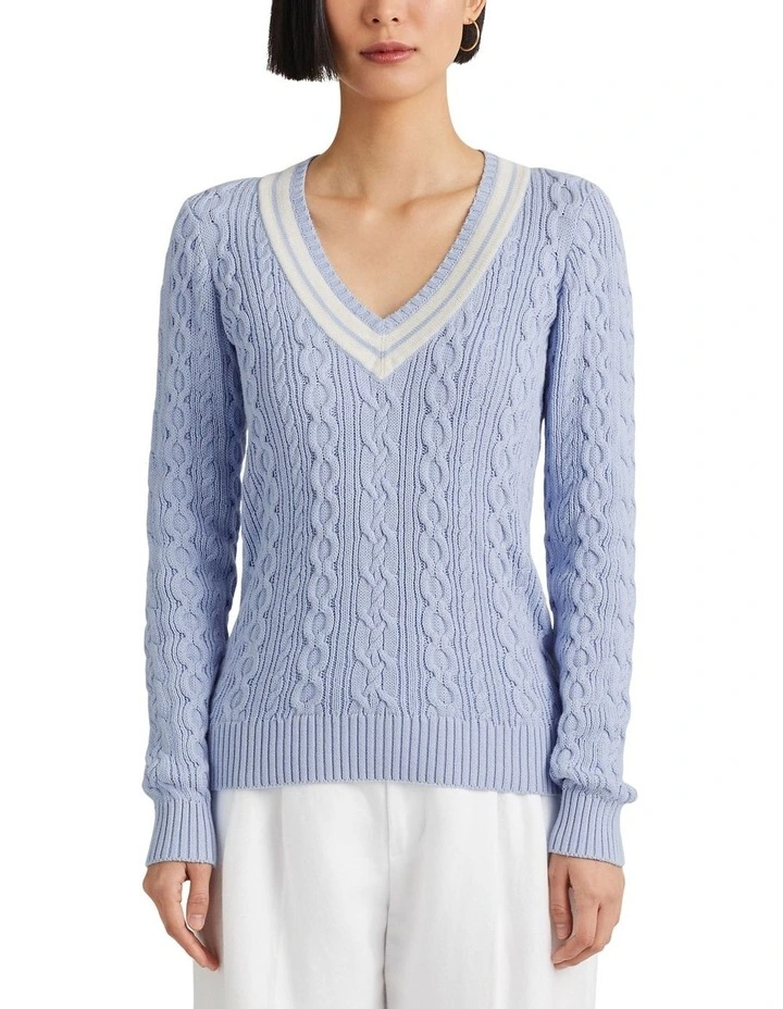Lauren Ralph Lauren Cable-Knit Cricket Sweater in Blue MYER
