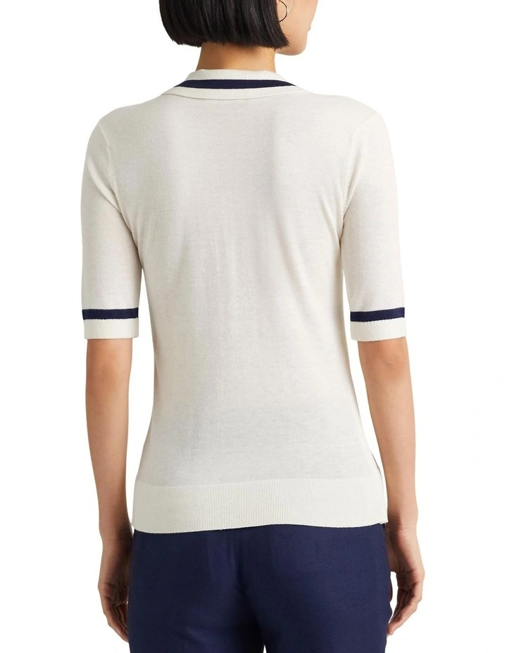 Silk-Blend Short-Sleeve Sweater image 2