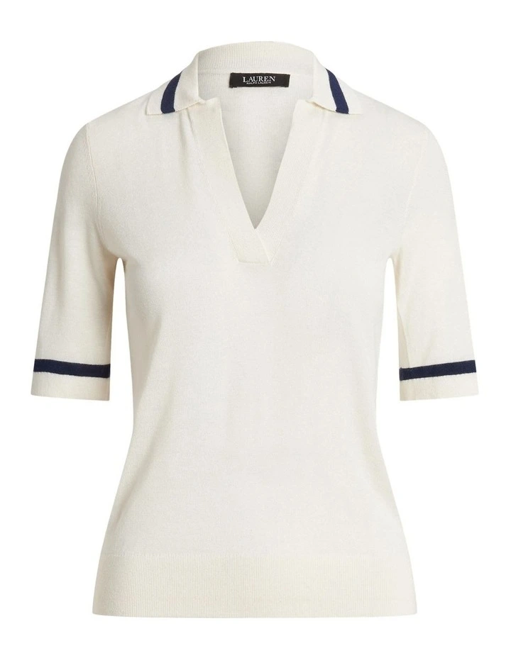 Silk-Blend Short-Sleeve Sweater image 4