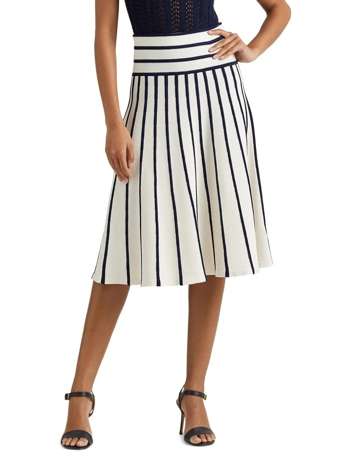 Striped Knit Midi Skirt