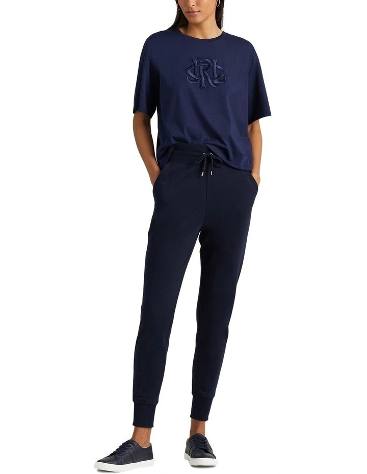 Logo Jersey Oversize Tee in Navy image 3