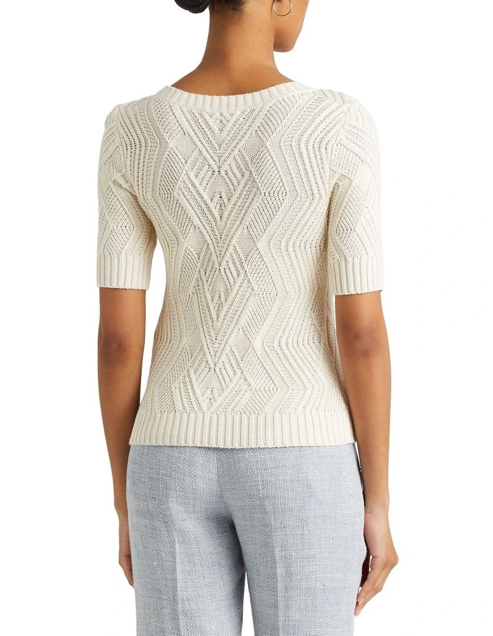 Cotton-Blend Sweater in Natural image 2