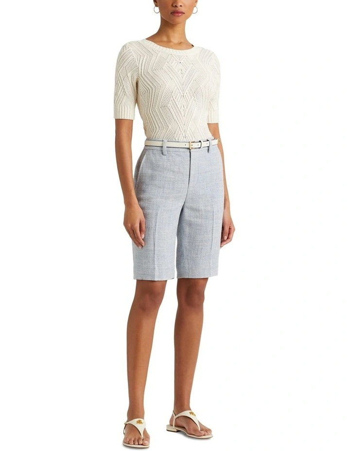 Cotton-Blend Sweater in Natural image 3