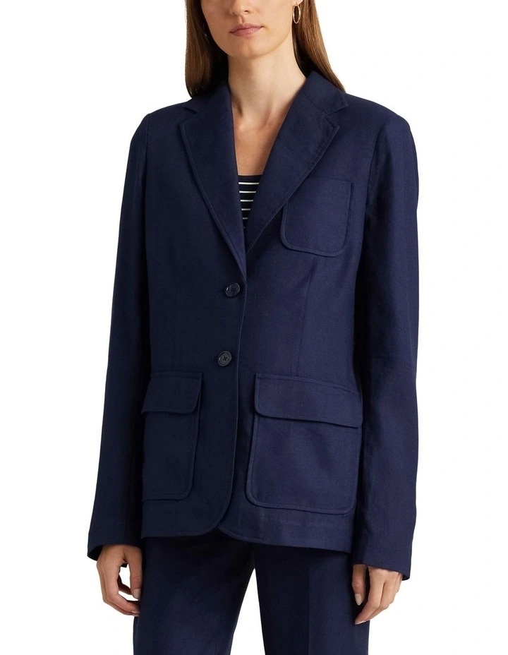 Linen-Blend Twill Blazer image 1