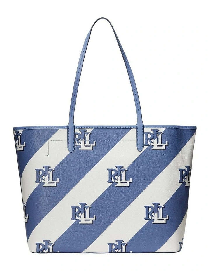 Coated Canvas Large Collins Tote in Blue image 3