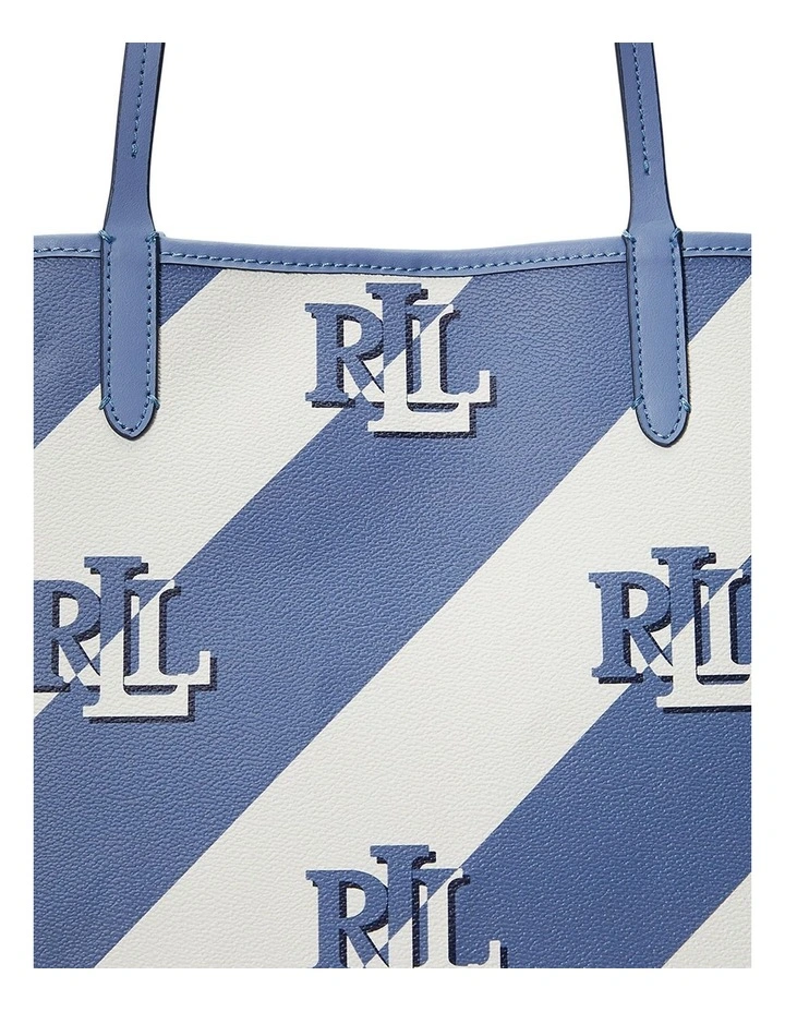 Coated Canvas Large Collins Tote in Blue image 5