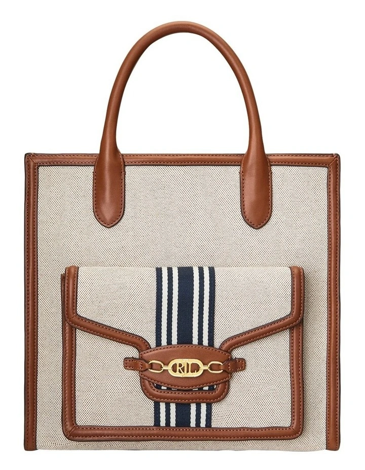 Canvas Large Symone Tote Bag in Beige image 1