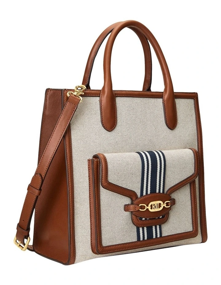 Canvas Large Symone Tote Bag in Beige image 2