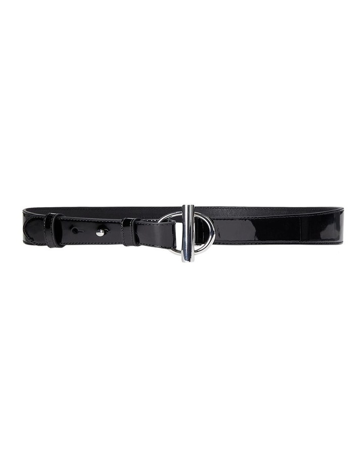 Toggle Ring Leather Belt in Black