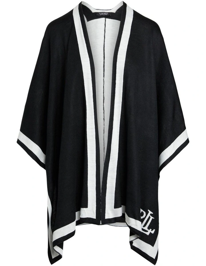 Knit Ruana Poncho in Two-Tone image 1