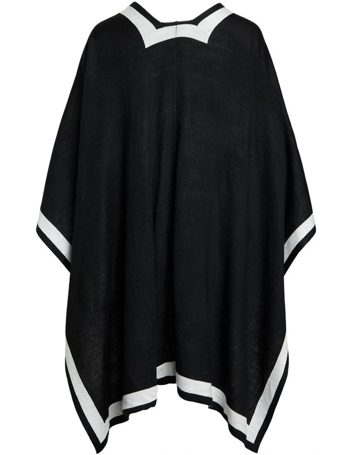 Knit Ruana Poncho in Two-Tone image 2