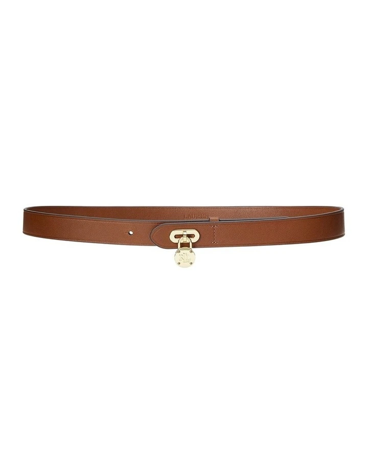 Padlock Leather Belt in Brown image 1