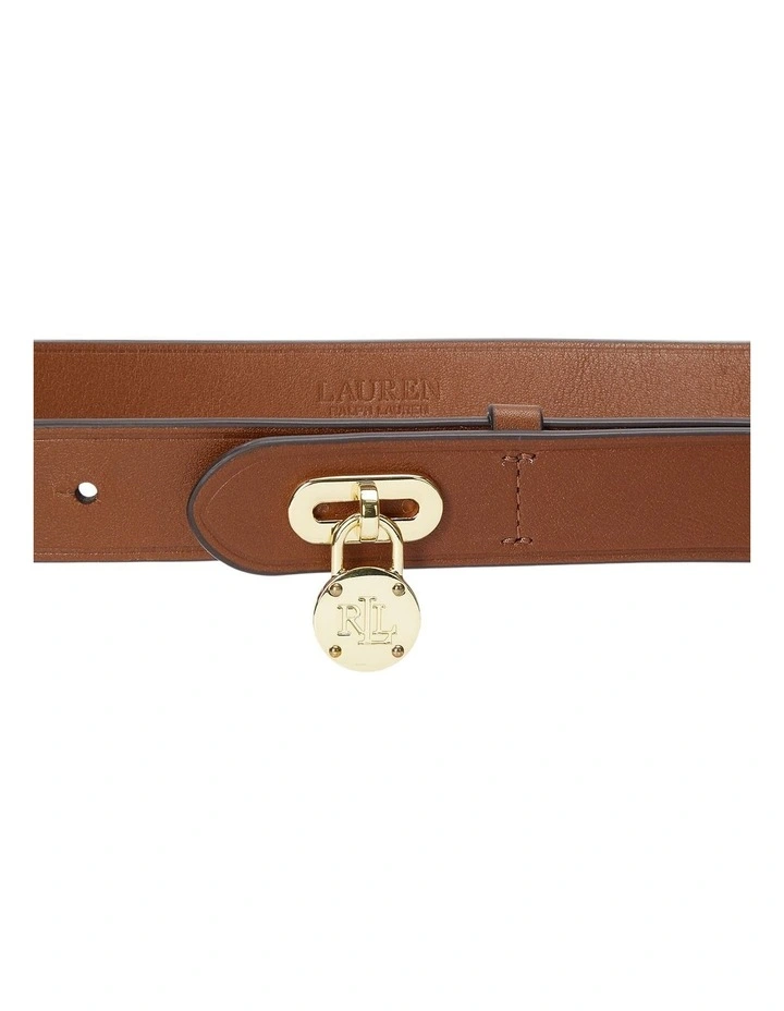 Padlock Leather Belt in Brown image 2