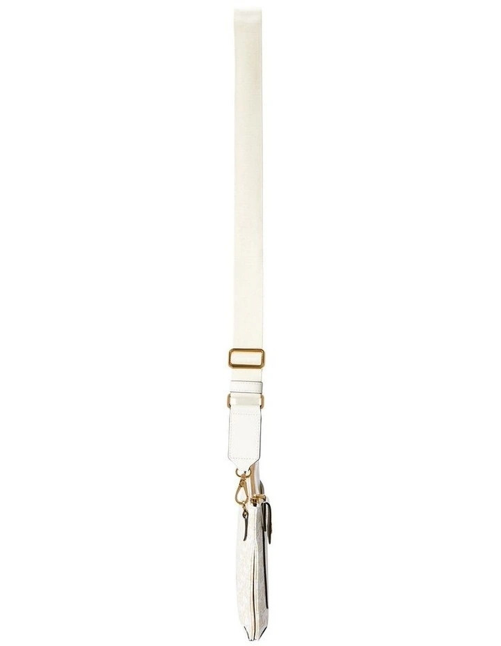 Coated Canvas Medium Jamey Crossbody Bag in White image 4
