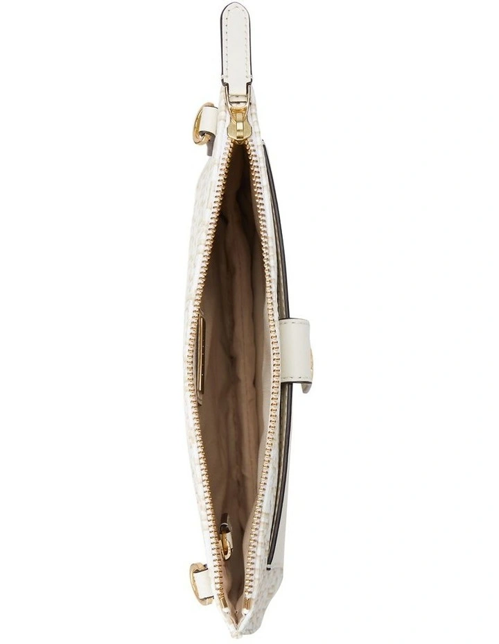 Coated Canvas Medium Jamey Crossbody Bag in White image 5