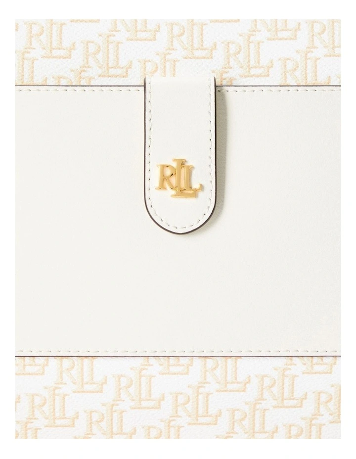 Coated Canvas Medium Jamey Crossbody Bag in White image 6