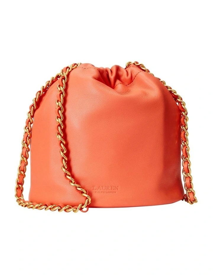 Nappa Leather Medium Emmy Bucket Bag in Orange image 3