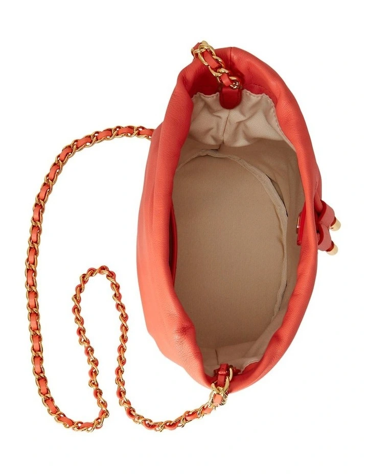 Nappa Leather Medium Emmy Bucket Bag in Orange image 4