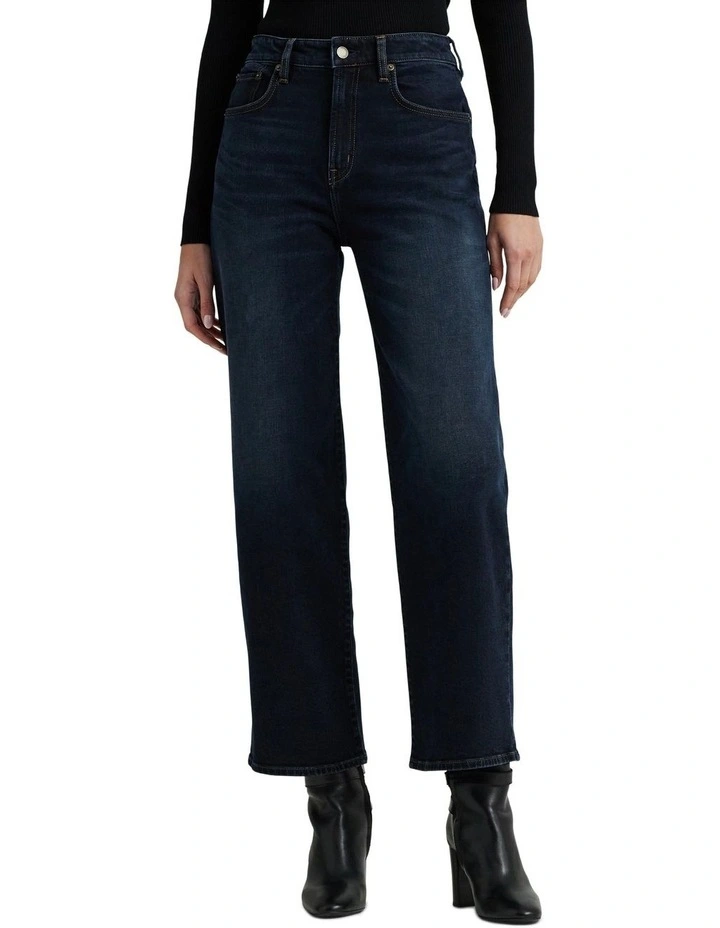 High Rise Wide Leg Jeans in Blue image 1