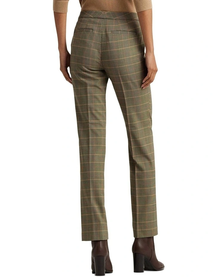 Checked Plaid Twill Straight-Leg Pant in Brown image 2