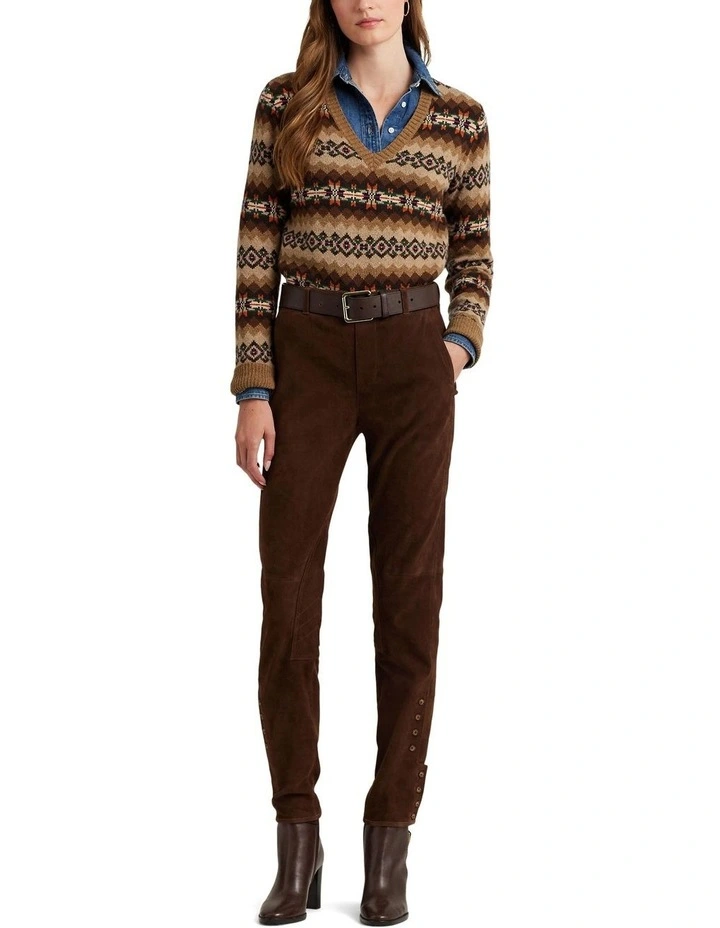 Fair Isle Wool-Blend V-Neck Sweater in Assorted image 1