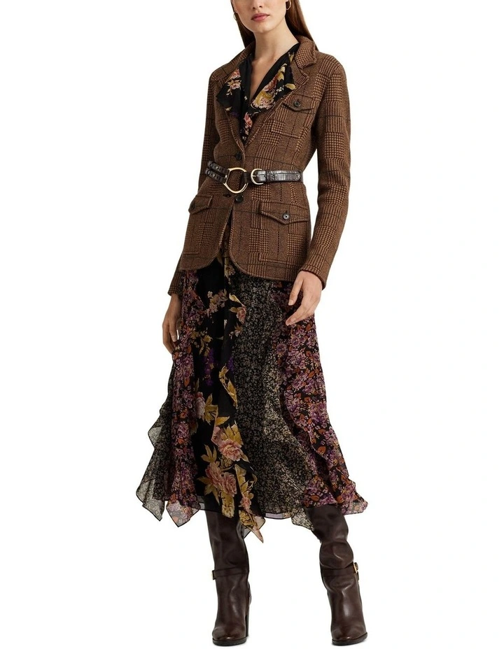 Checked Plaid Wool-Blend Blazer in Assorted image 1