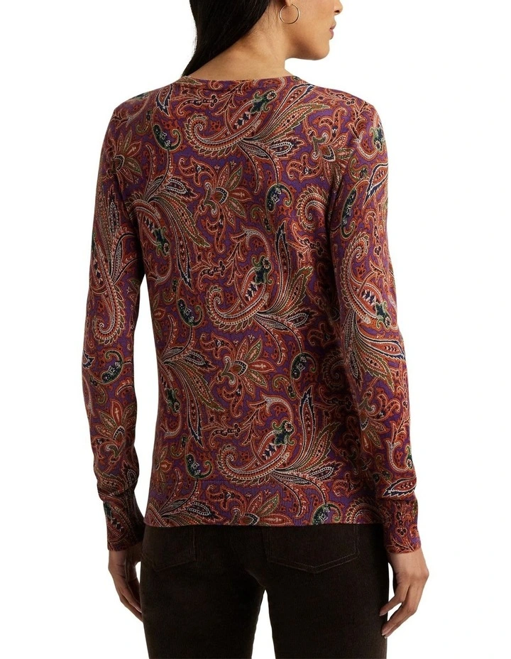 Paisley Cotton-Blend Sweater in Assorted image 2