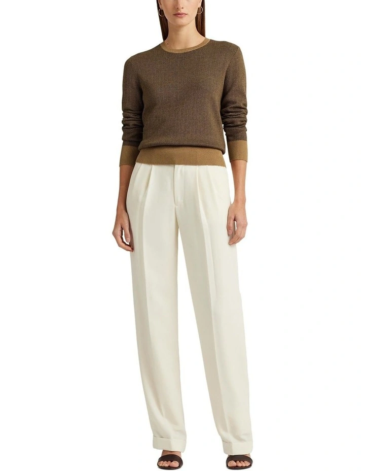Women’s Cozy High-Collar Herringbone Sweater for Layering