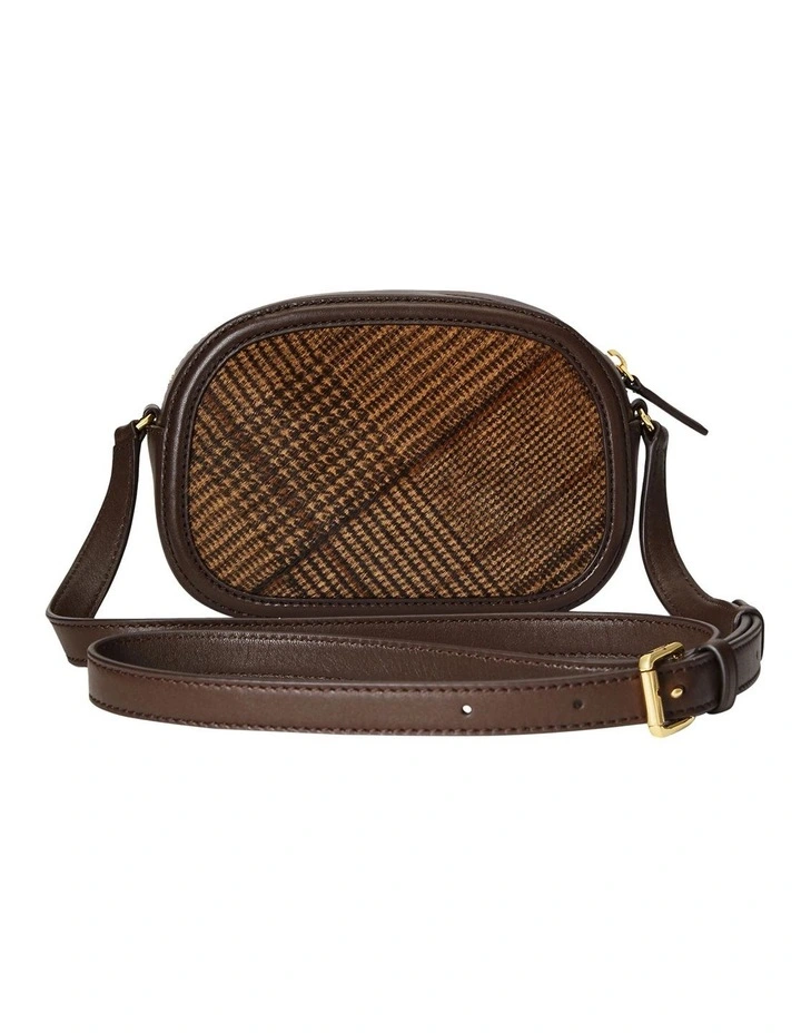 Glen Plaid Jordynn Crossbody Bag Medium in Brown image 3