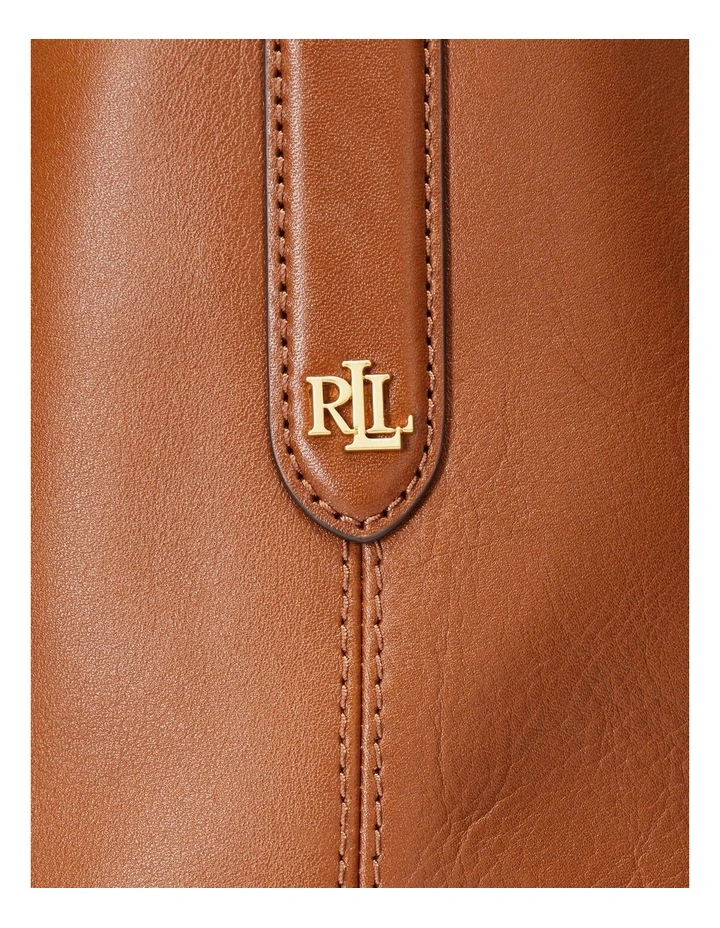 Leather Large Kassie Shoulder Bag in Brown image 5