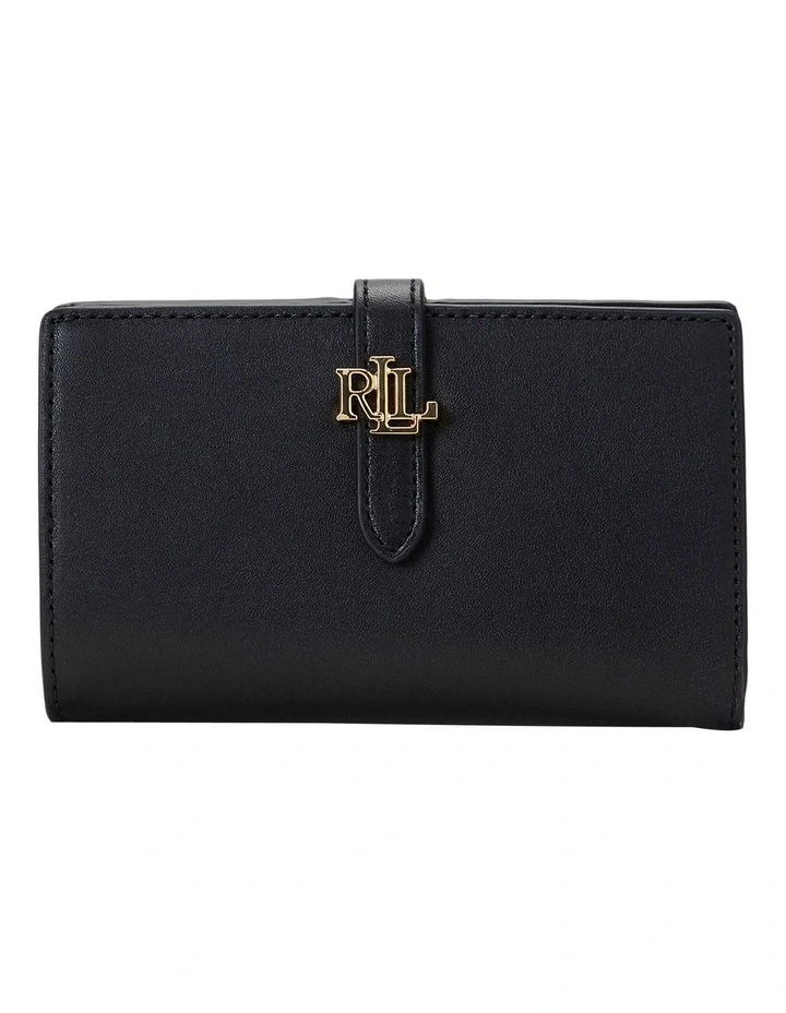 Logo Leather Wallet in Black image 1