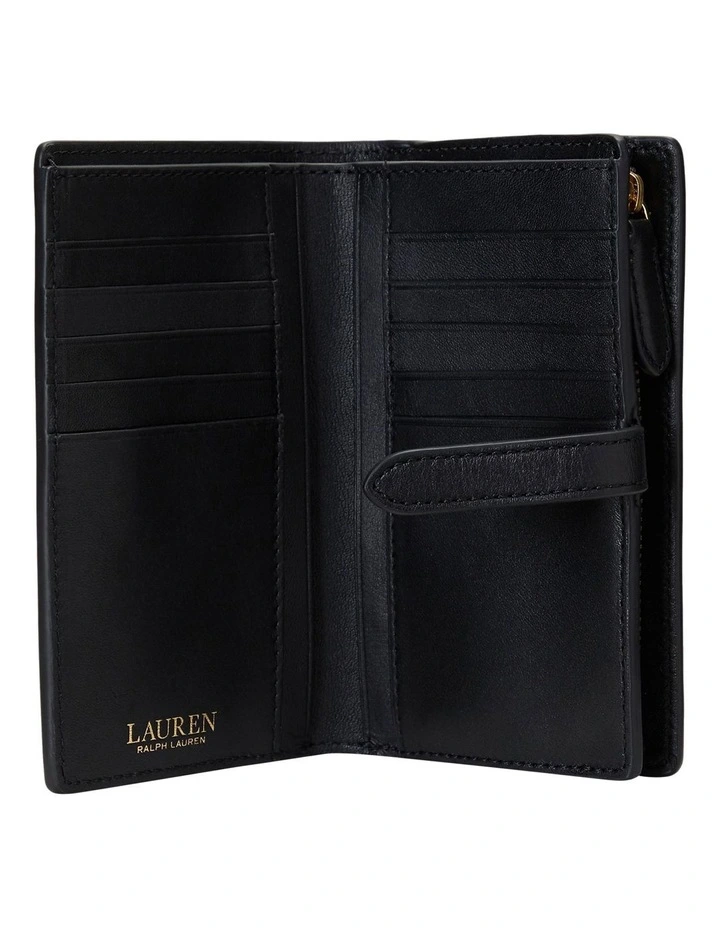 Logo Leather Wallet in Black image 3