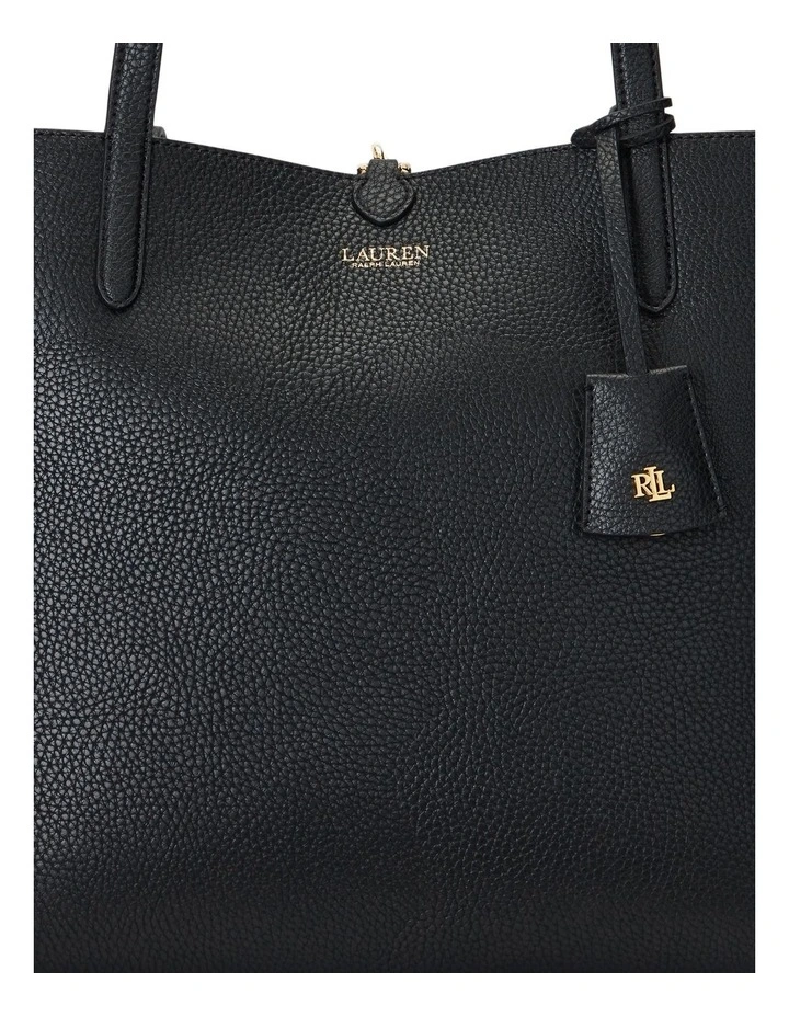 Faux-Leather Print Reversible Tote in Black image 5