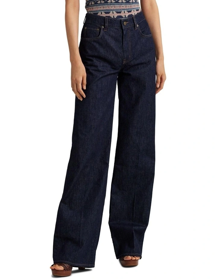 Mid-Rise Wide-Leg Jean in Blue image 1